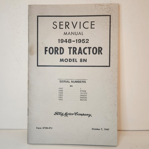 Ford Tractor Service Manual 1948-1952 Model 8N - Picture 1 of 3
